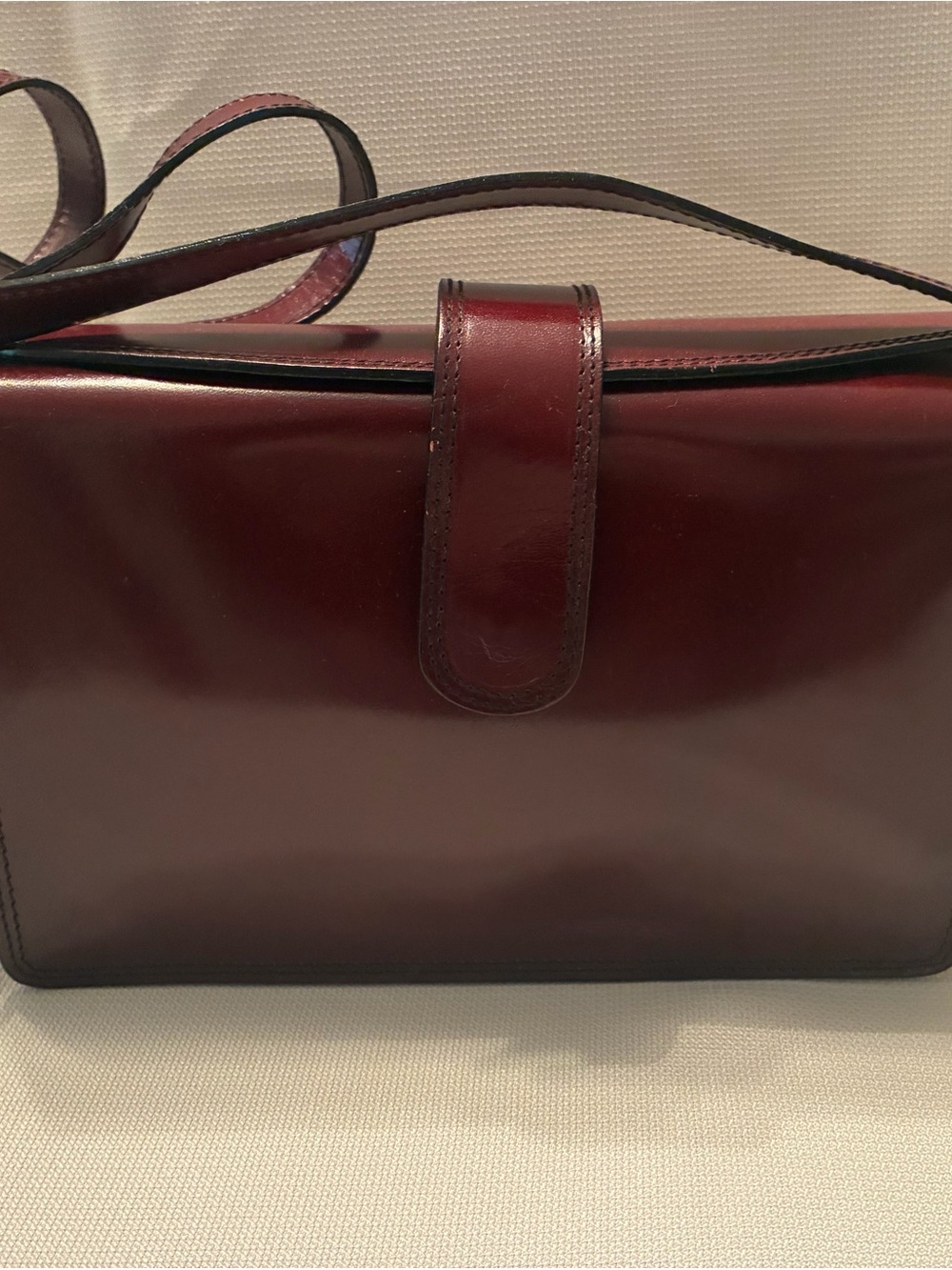 Classic Burgundy Leather Shoulder Bag
